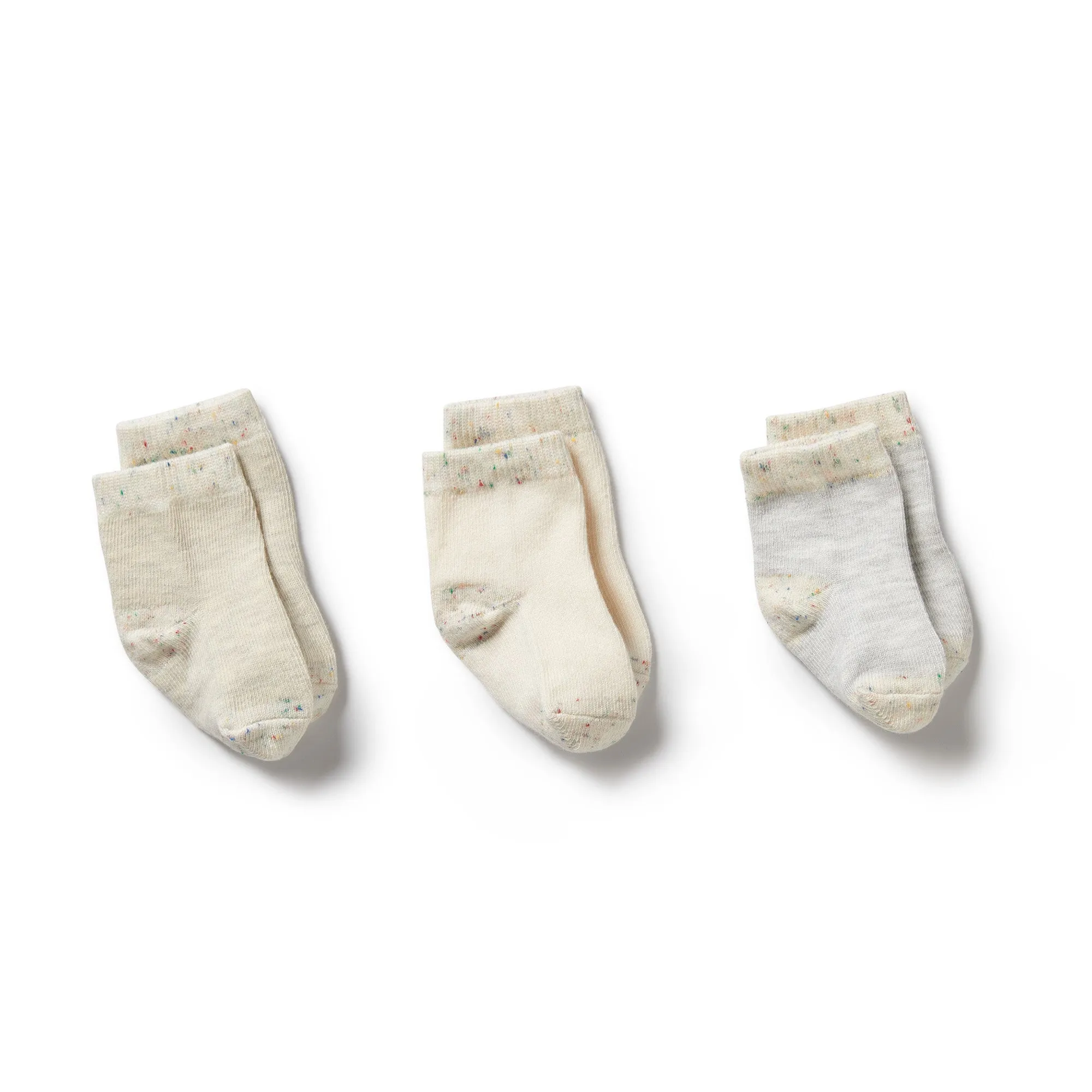 3 PACK BABY SOCKS | CREAM/OATMEAL/GREY