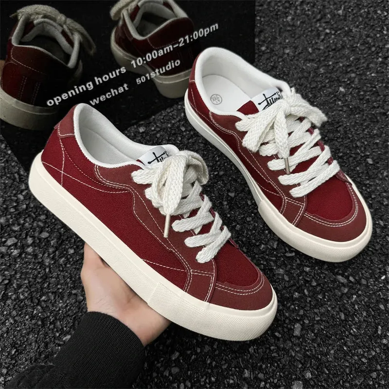 ADVBRIDGE  -  Spring and Autumn New Men's Street Solid Color National Tide Canvas Shoes Low Top Men's Shoes Women's Shoes Couple Shoes