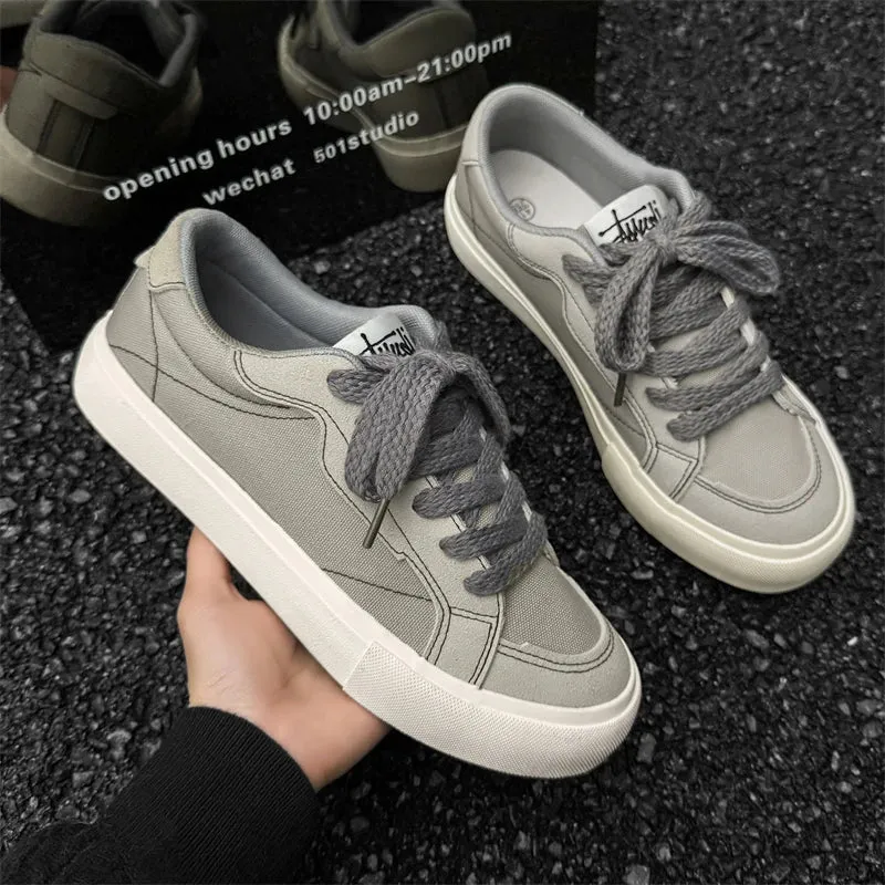 ADVBRIDGE  -  Spring and Autumn New Men's Street Solid Color National Tide Canvas Shoes Low Top Men's Shoes Women's Shoes Couple Shoes