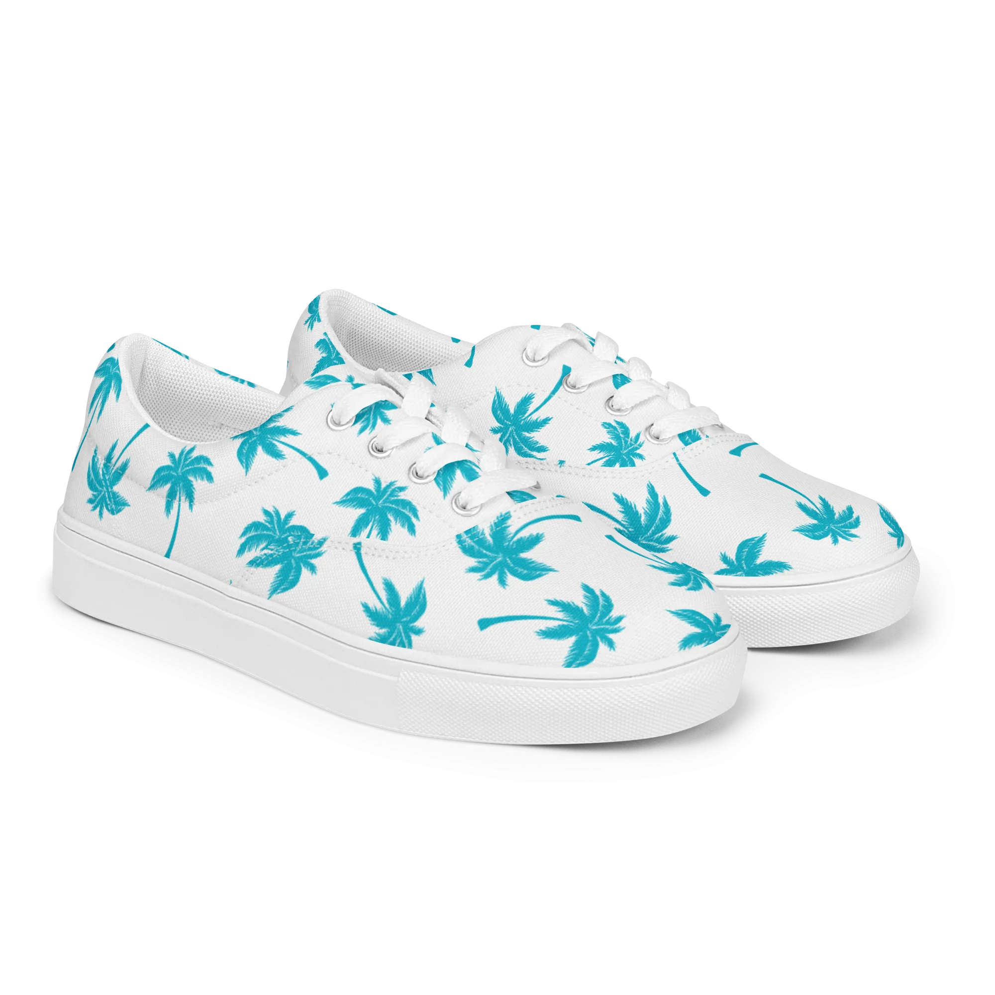 Aloha Tribe Mens Palmtree White Canvas Shoes