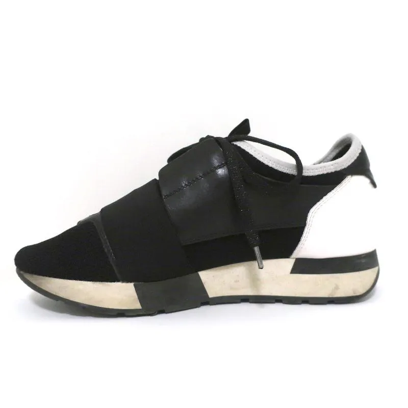 Balenciaga Race Runner Sneakers Black Leather & Mesh Size 36