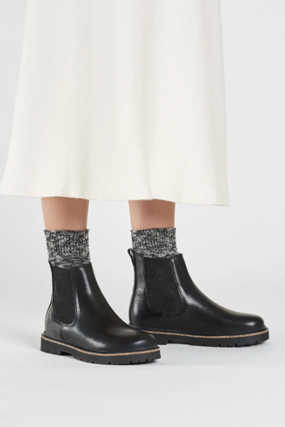 Birkenstock Highwood Slip On Leather Booties for Women in Black | 1025791