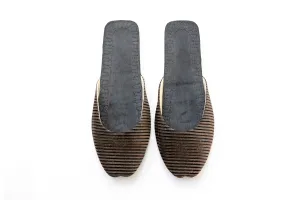 Black & Brown Stripped Jutti Khussa - Women's