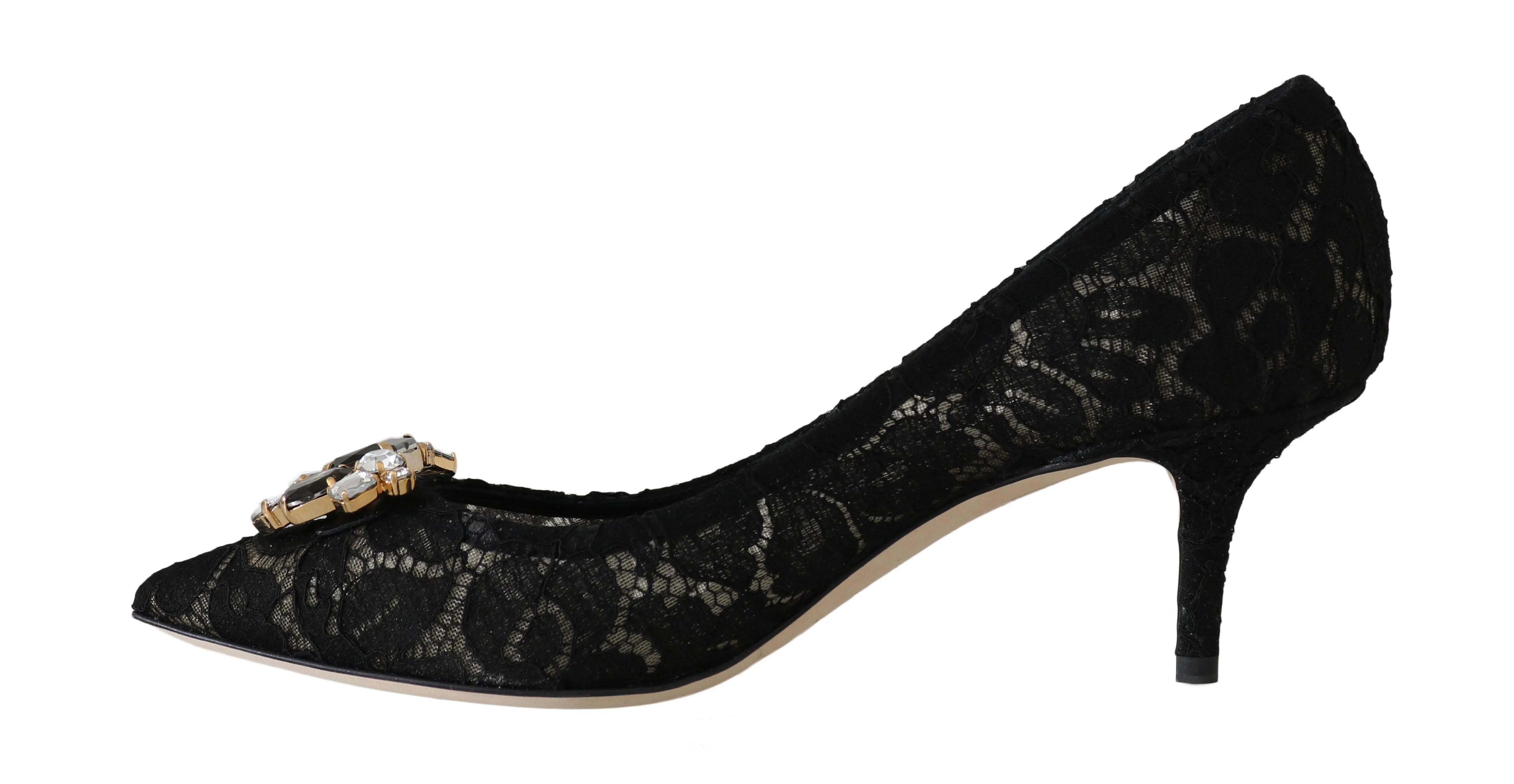 Black Lace Bellucci Crystal Pumps