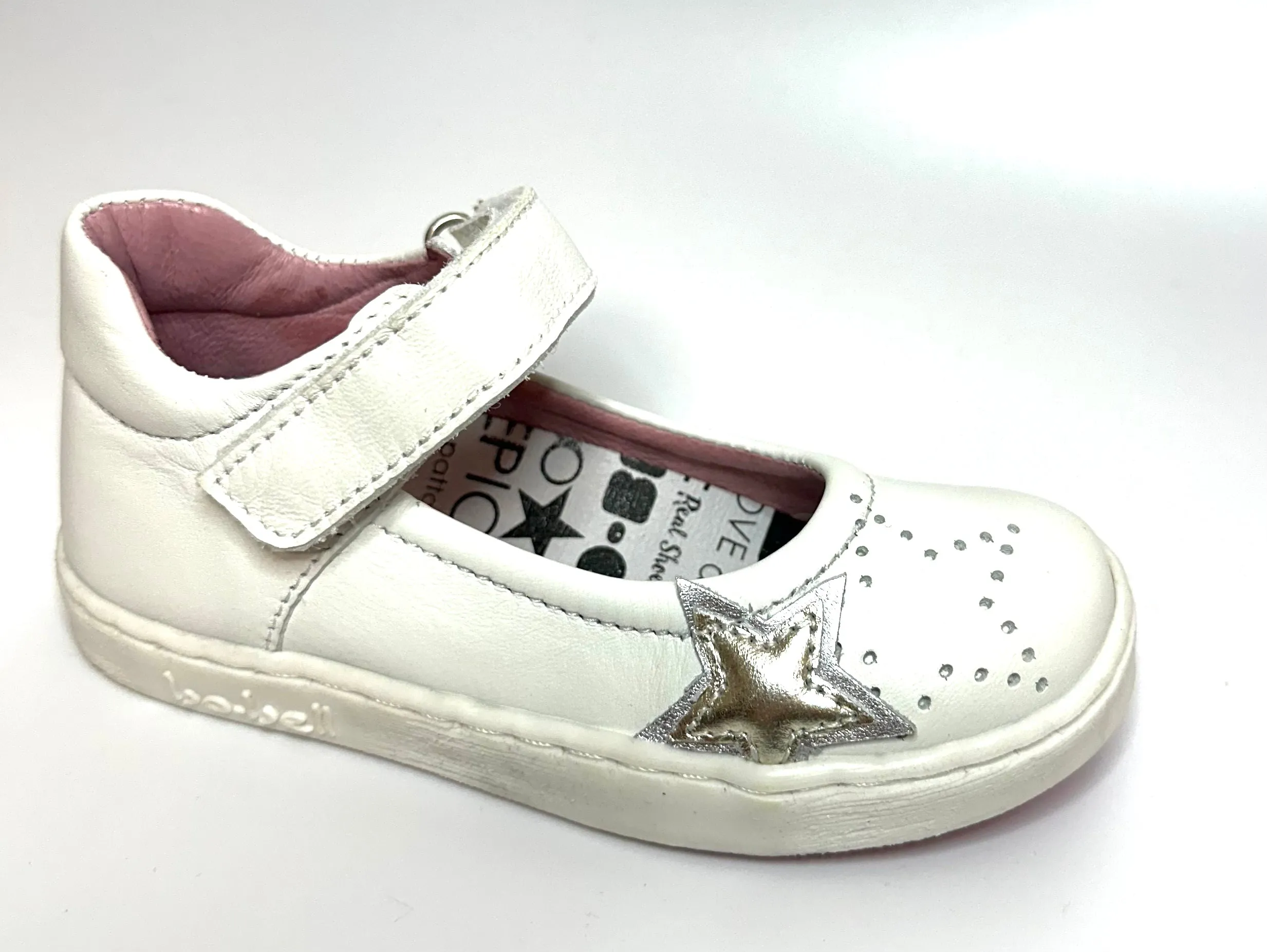 Bo Bell Mary Jane White Leather Shoe