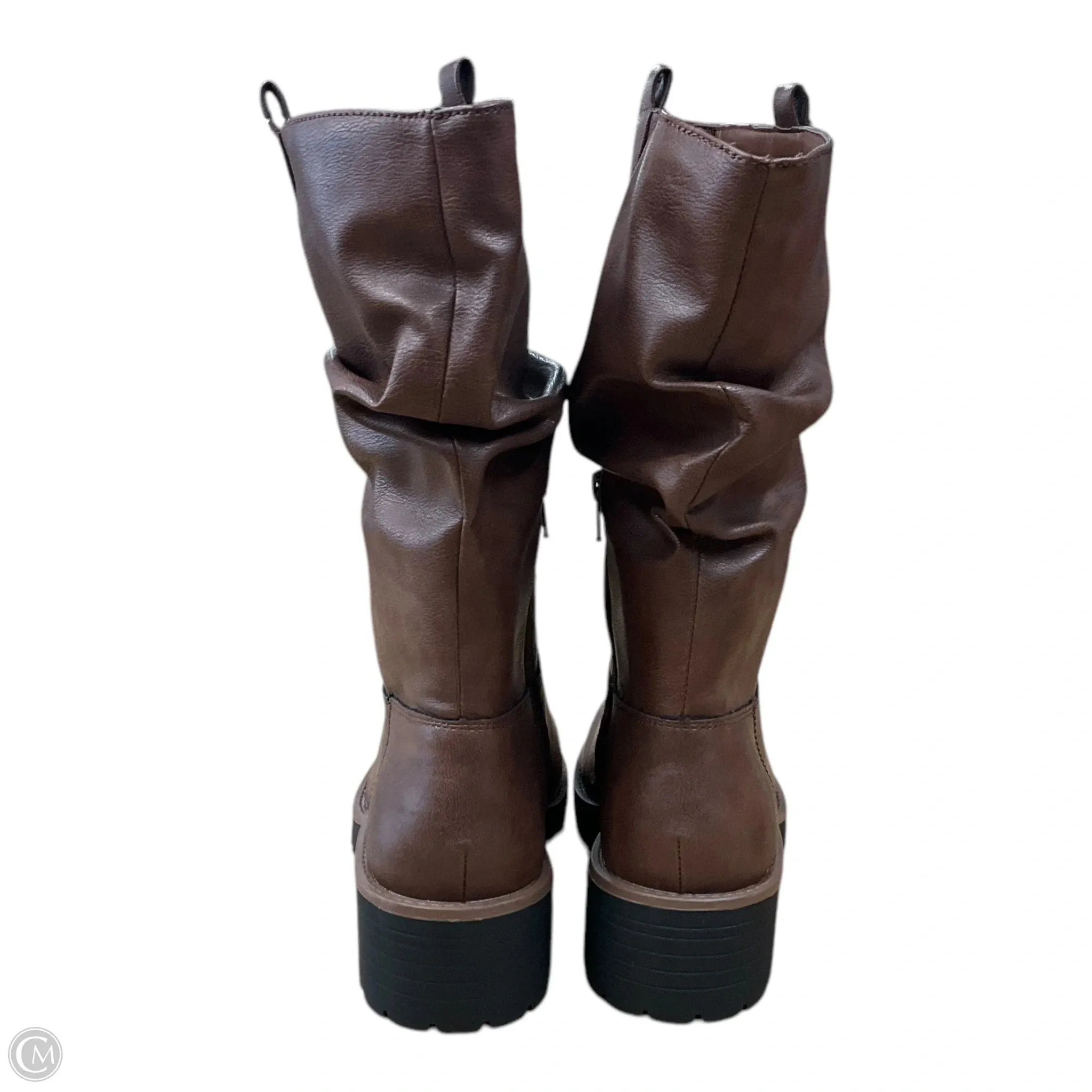 Boots Ankle Flats By Clothes Mentor In Brown, Size: 10