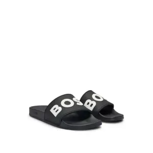 Boss Men Black Slippers with Print Size 2.5