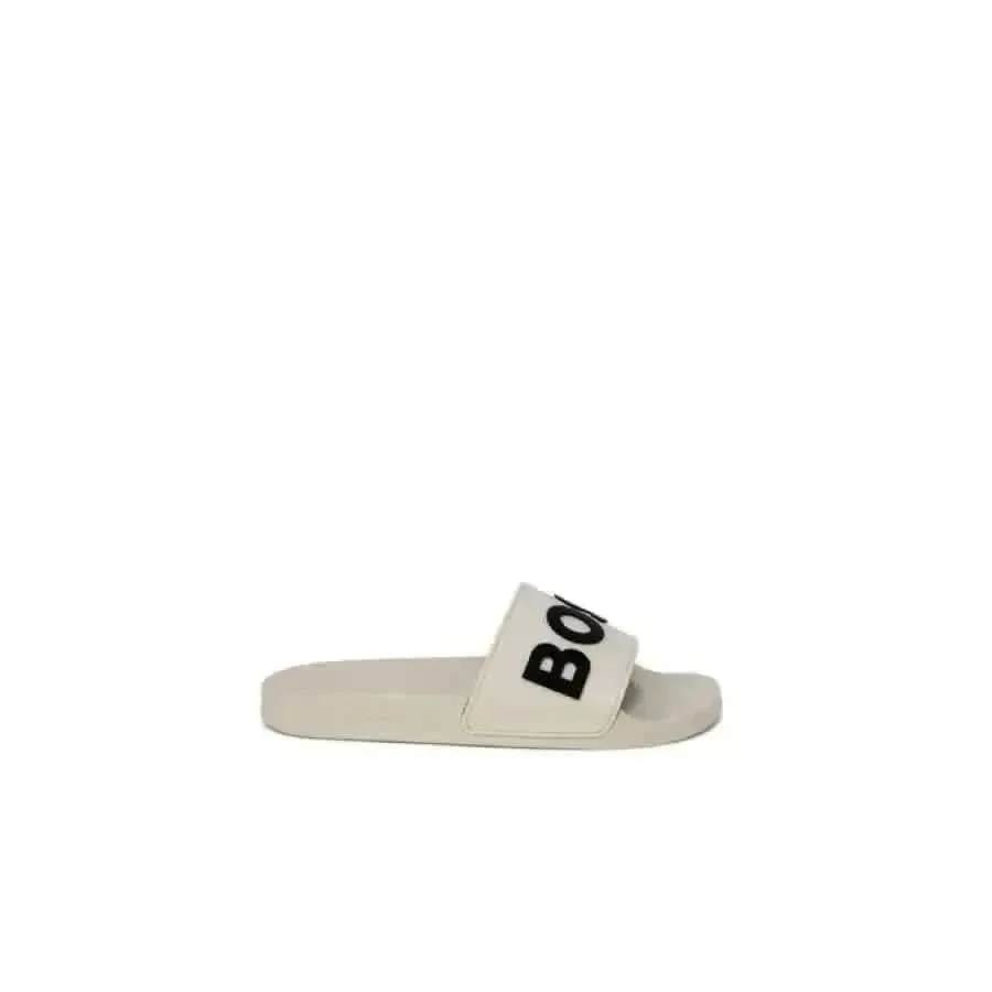 Boss Men Black Slippers with Print Size 2.5