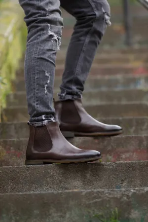 Brabion Marco Leather Brown Chelsea Boots