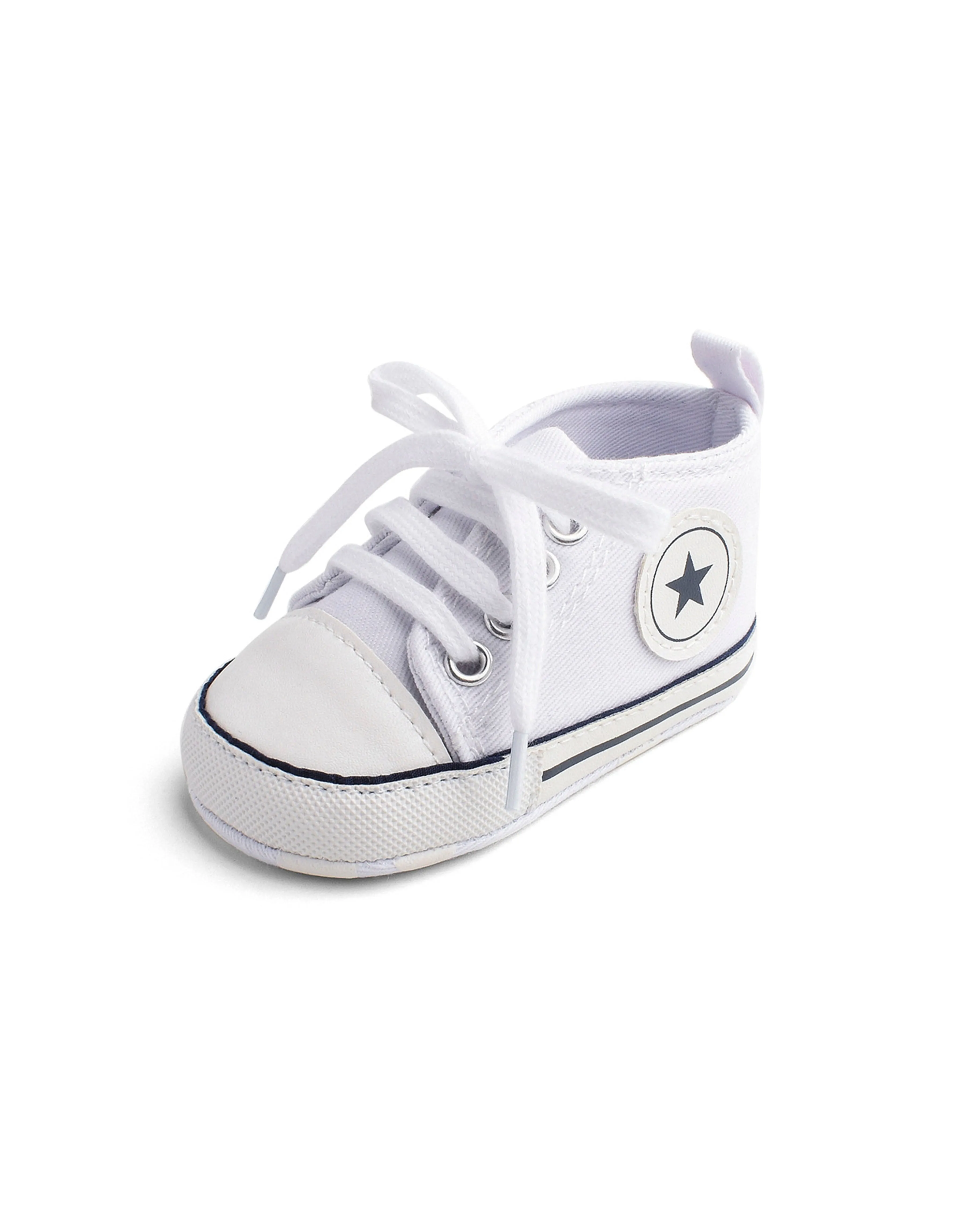 Canvas Sports Sneakers Newborn Baby First Walkers Shoes - White