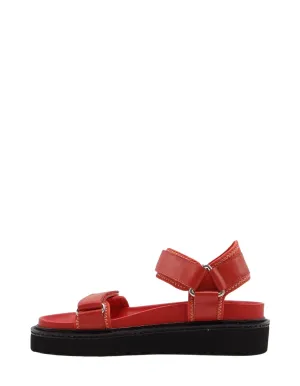 CAVERLEY II RONI Sandal Satin - Flame Red Satin