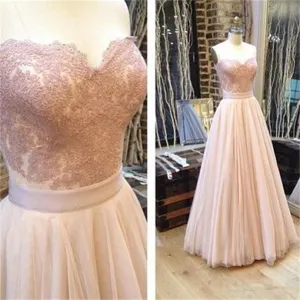 Charming Sweetheart Tulle Lace Top Evening Long Prom Dresses, BG51220