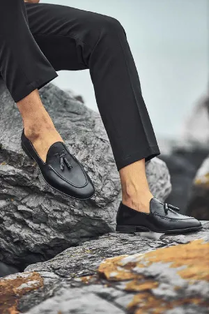 Classic Black Penny Tassel Loafers - Loafer Shoes