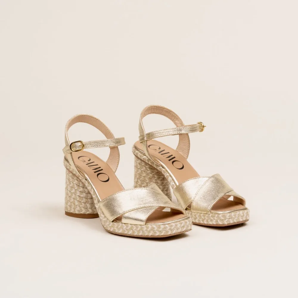 CORDELIA Gold heel espadrilles