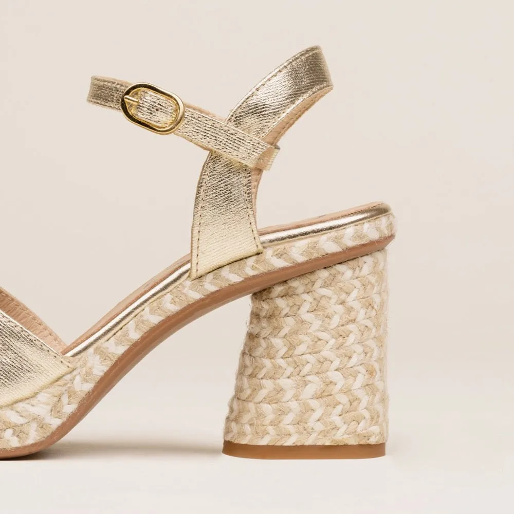 CORDELIA Gold heel espadrilles
