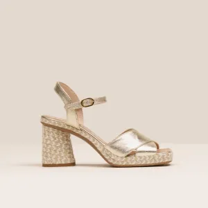 CORDELIA Gold heel espadrilles