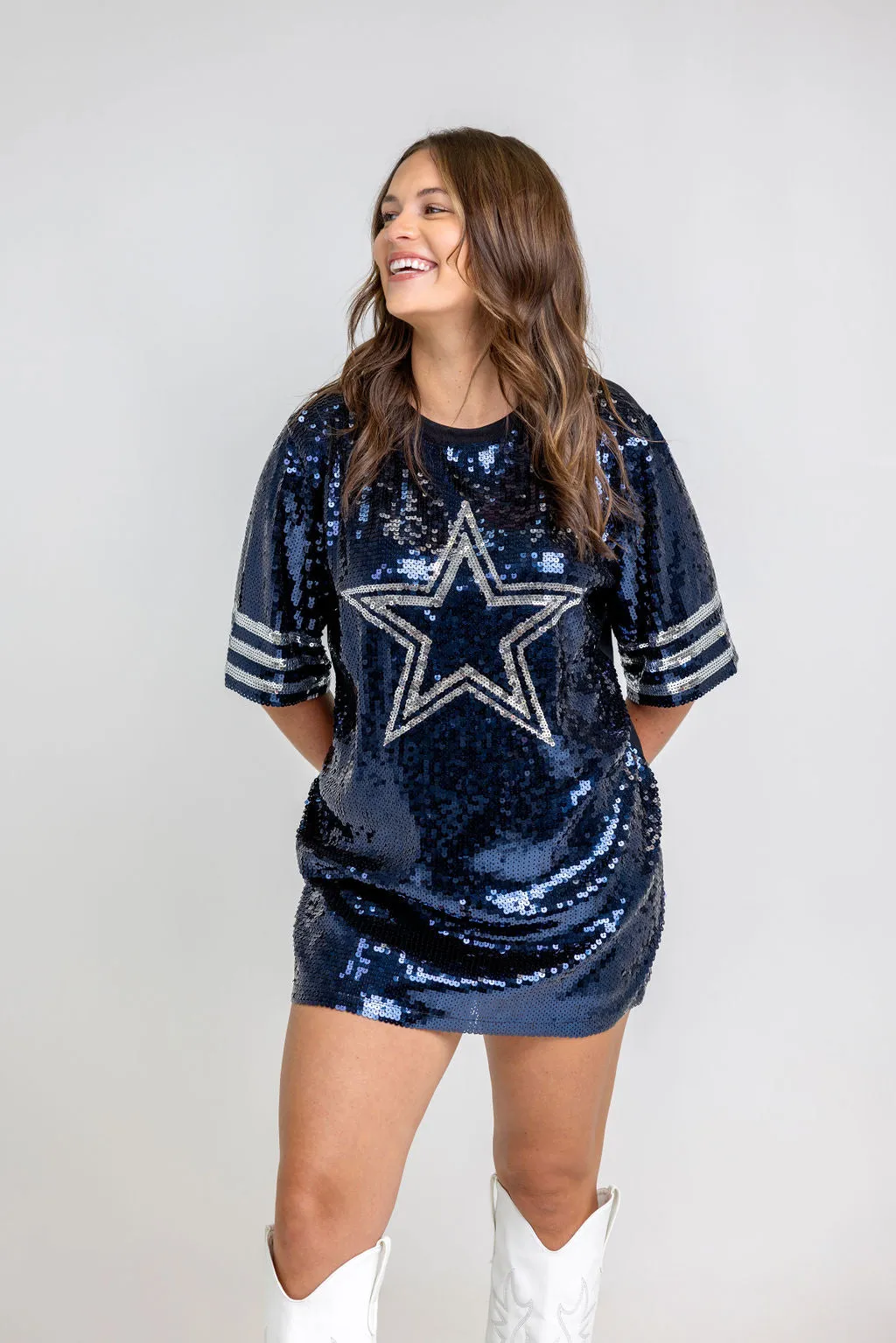Dallas Cowboys Sequin Jersey Dress