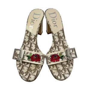 Dior Beige Logo Floral Heels