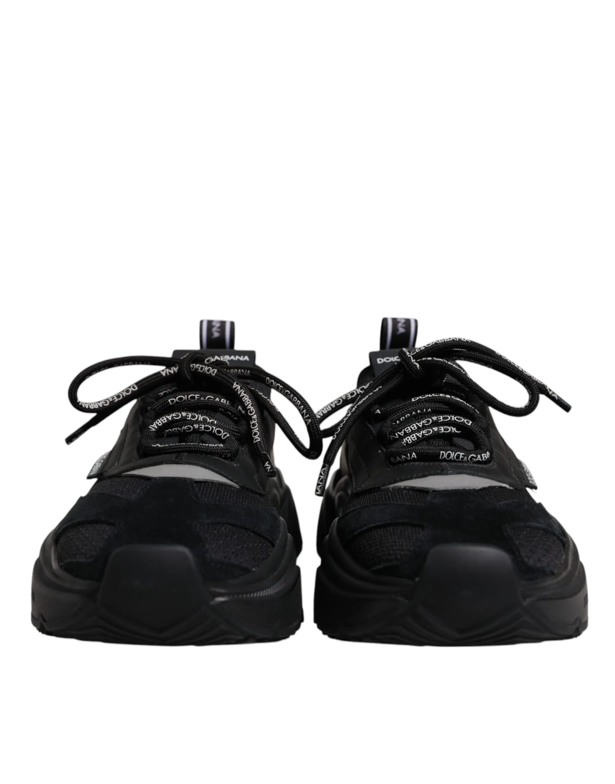 Dolce & Gabbana Black Leather Daymaster Low Top Sneaker Shoes