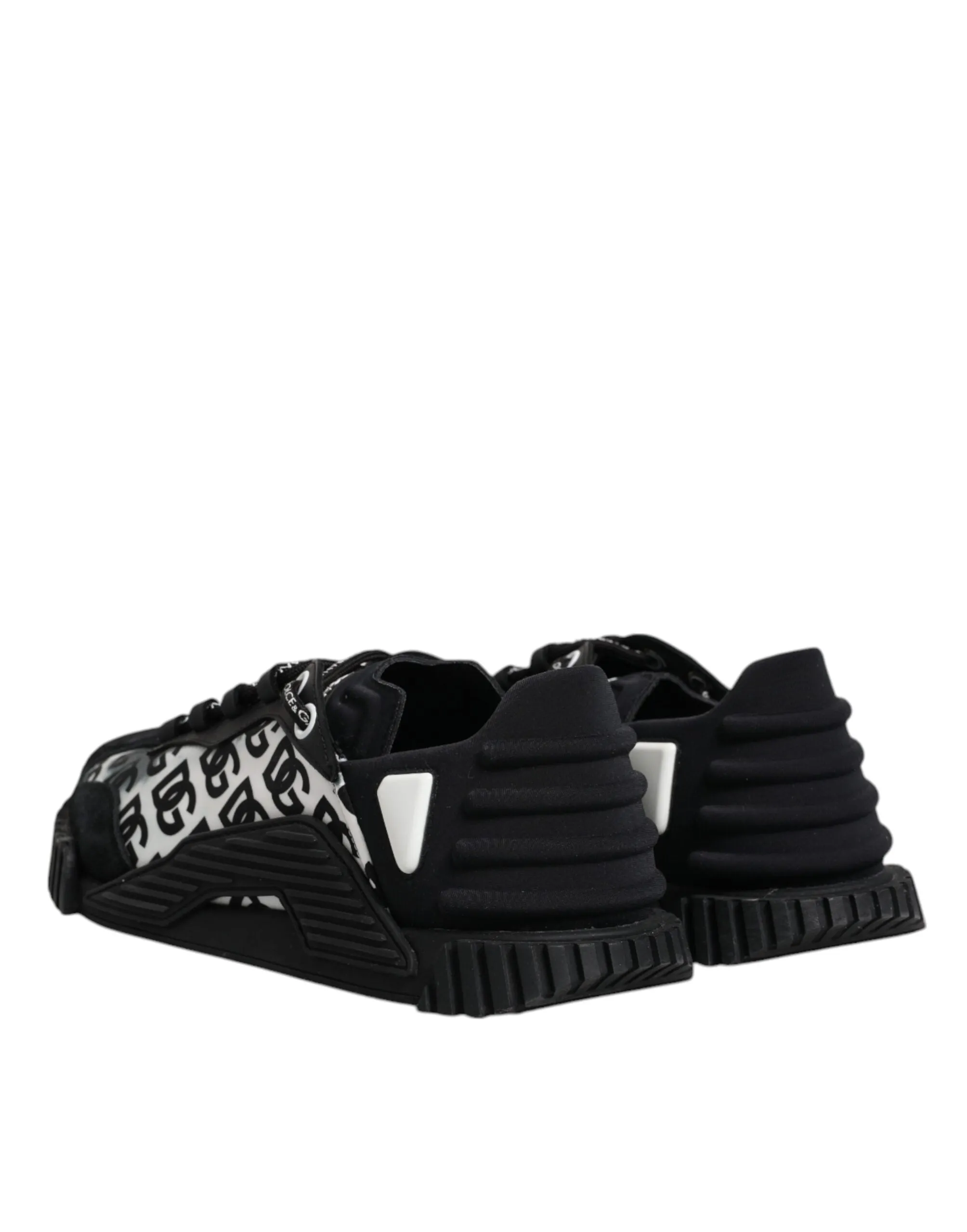 Dolce&Gabbana NS1 Men Black Sneakers Nylon Logo Print Casual Trainer Shoes EU 43
