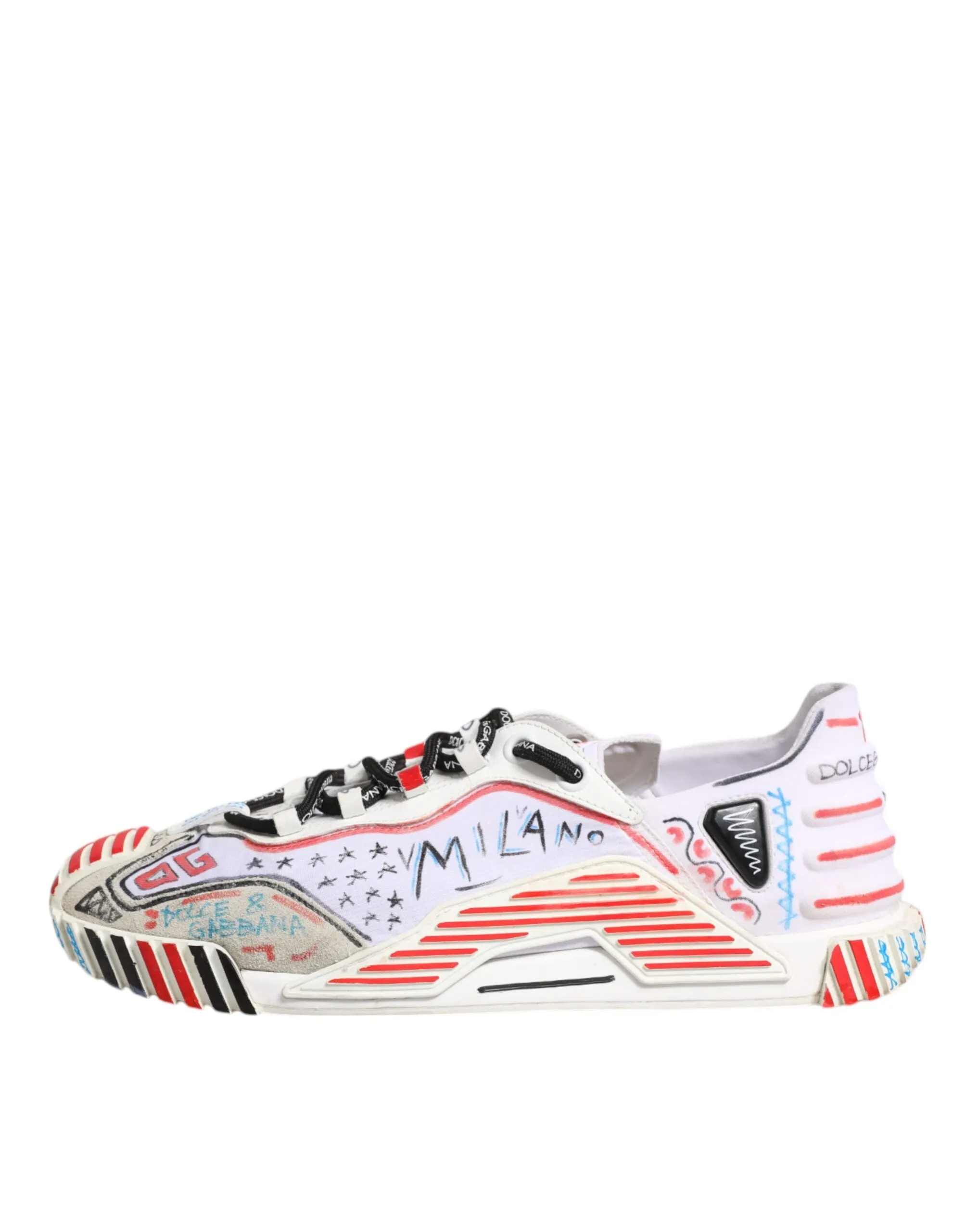 Dolce&Gabbana NS1 Men Multicolor Sneakers Nylon Printed Trainer Shoes Size EU 41