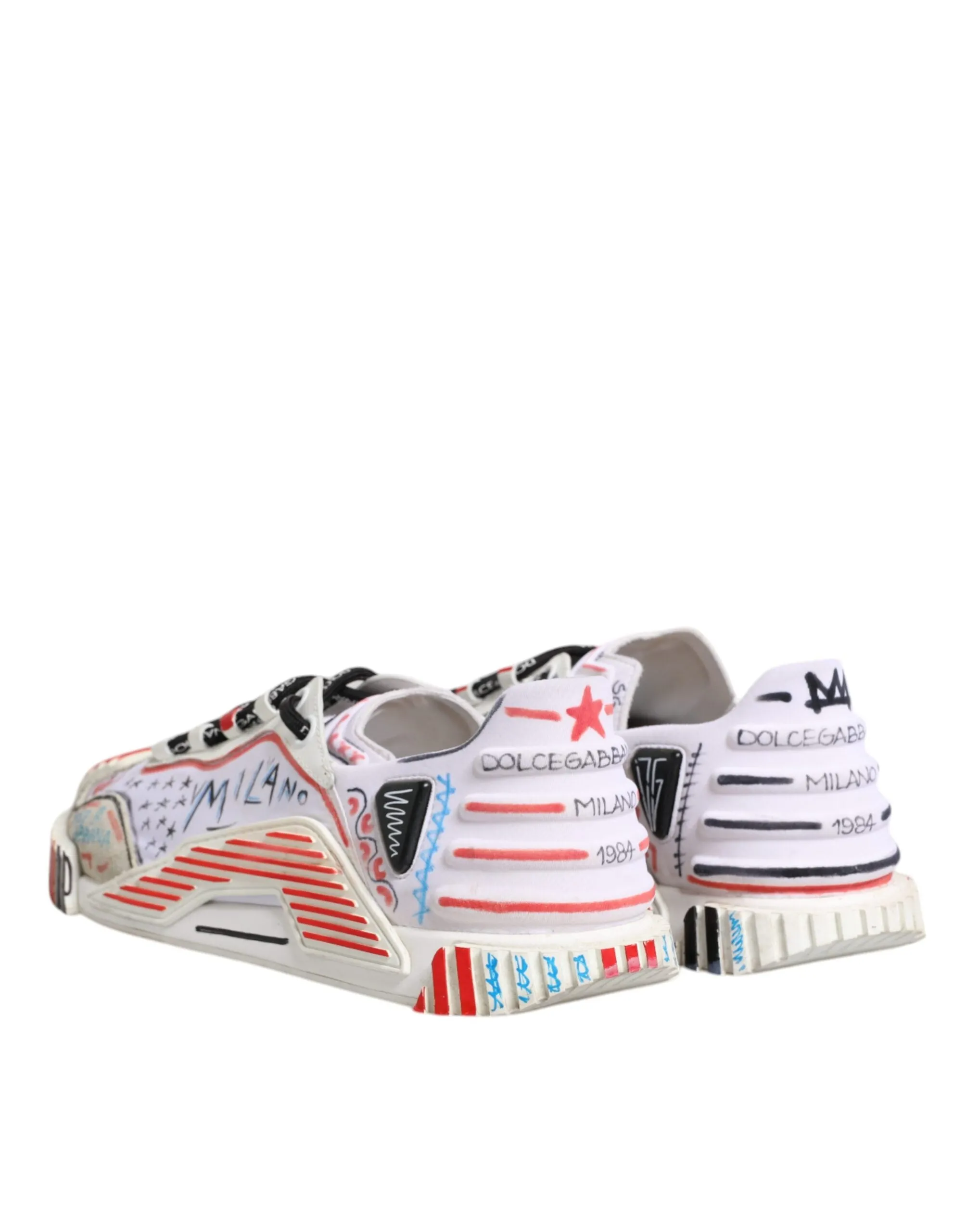 Dolce&Gabbana NS1 Men Multicolor Sneakers Nylon Printed Trainer Shoes Size EU 41
