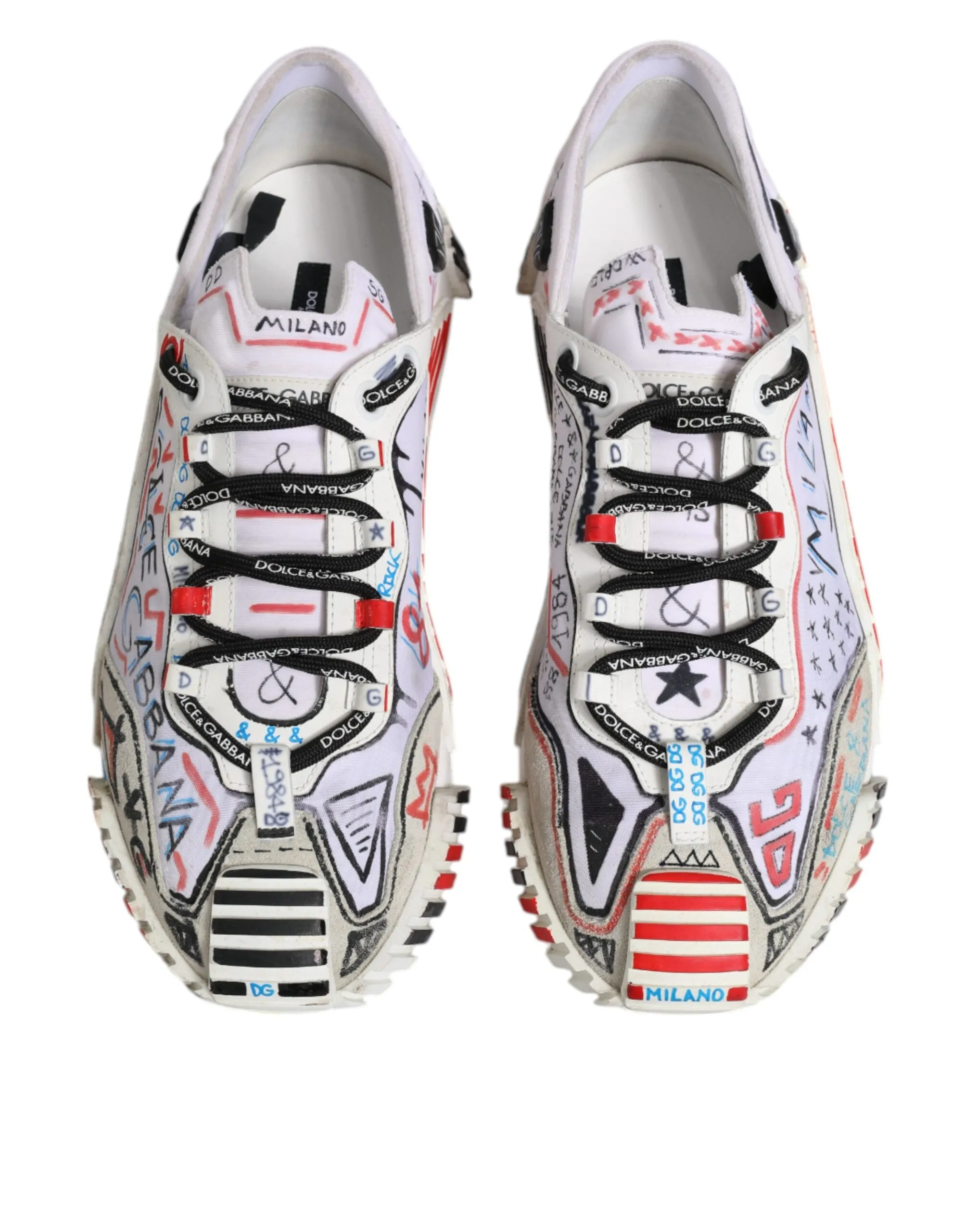 Dolce&Gabbana NS1 Men Multicolor Sneakers Nylon Printed Trainer Shoes Size EU 41