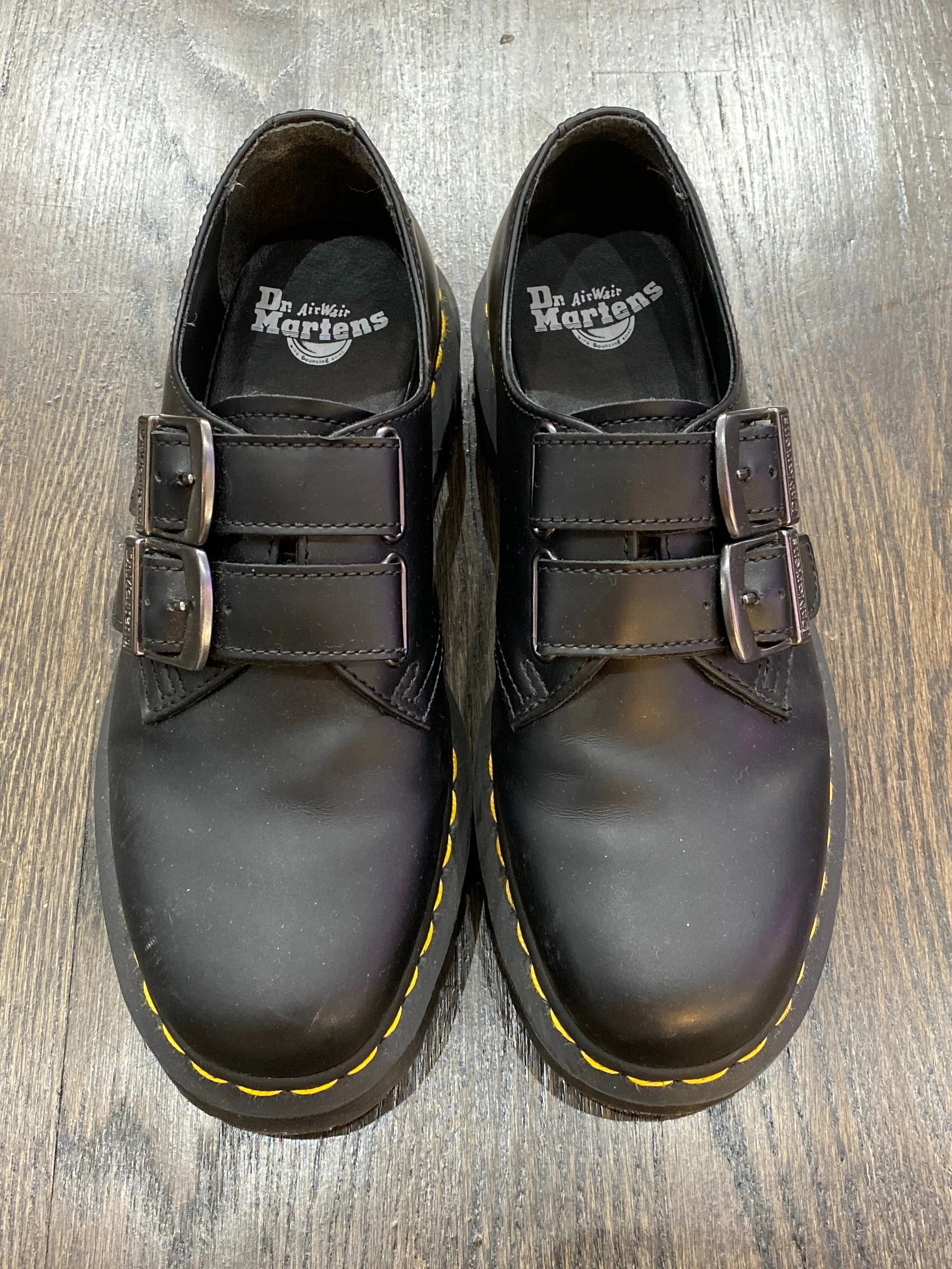 Dr. Martens Double Buckle Strap Black Oxford Shoes