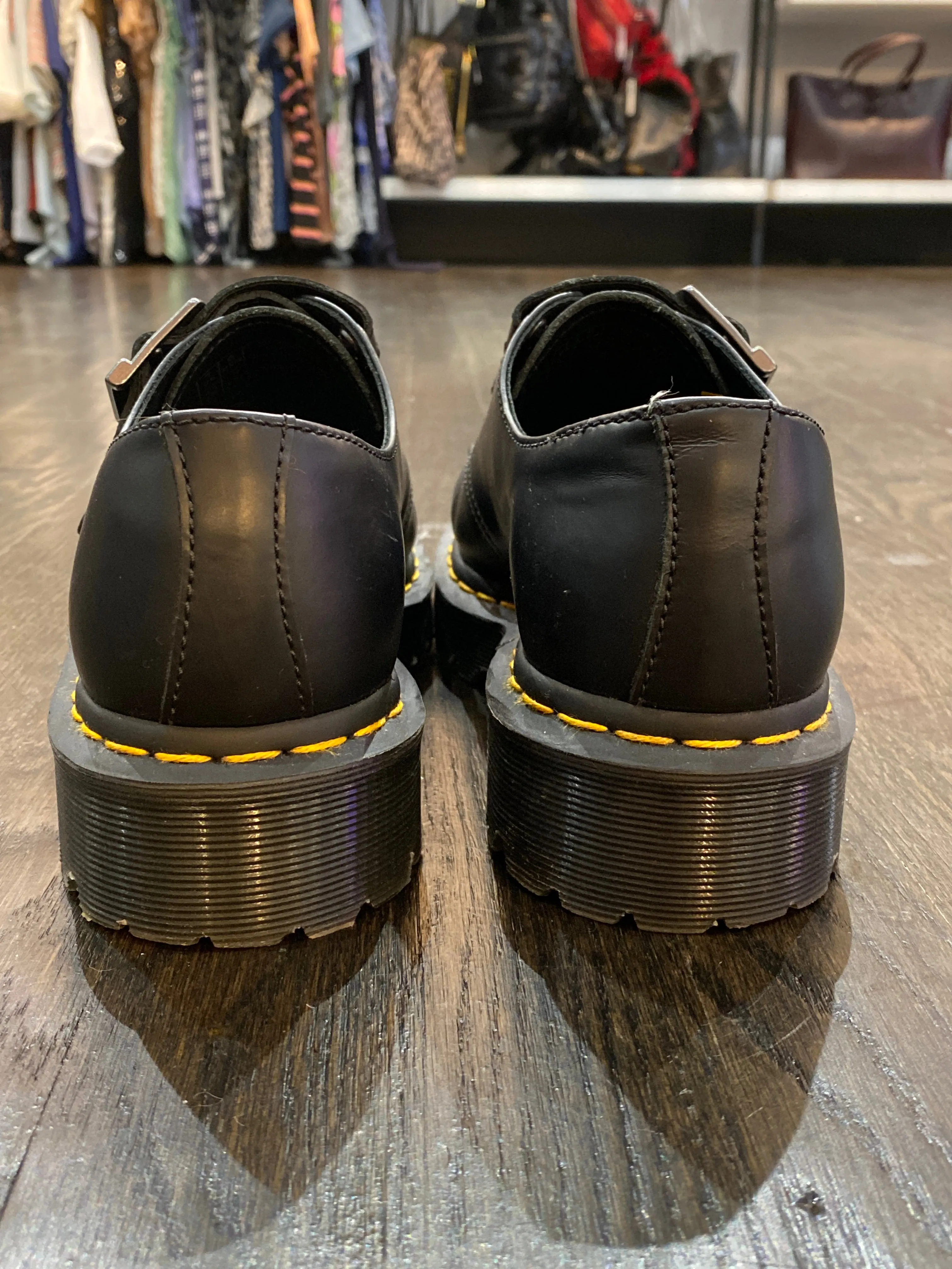 Dr. Martens Double Buckle Strap Black Oxford Shoes