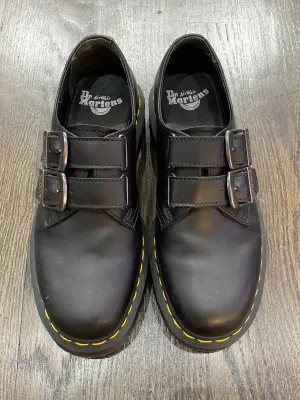 Dr. Martens Double Buckle Strap Black Oxford Shoes