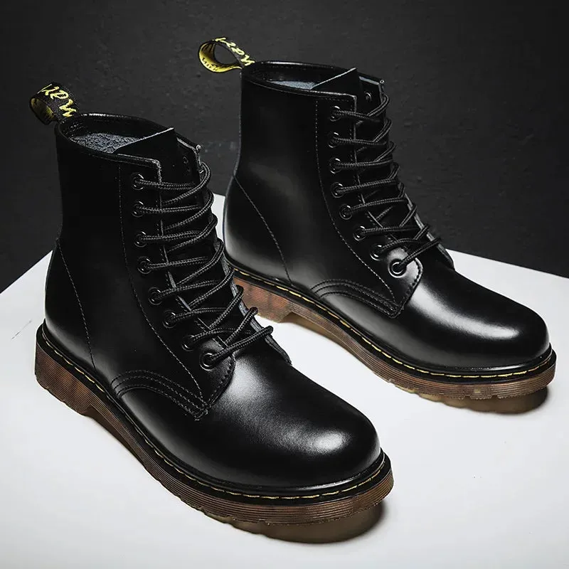 Edgy Handmade Thick-Soled Genuine Leather Boots for Alternative Men