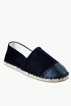 Faux Leather Top Suede Espadrilles