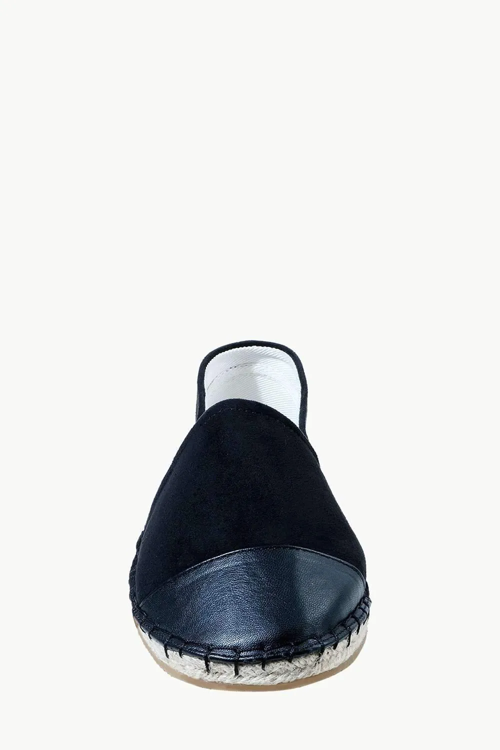 Faux Leather Top Suede Espadrilles