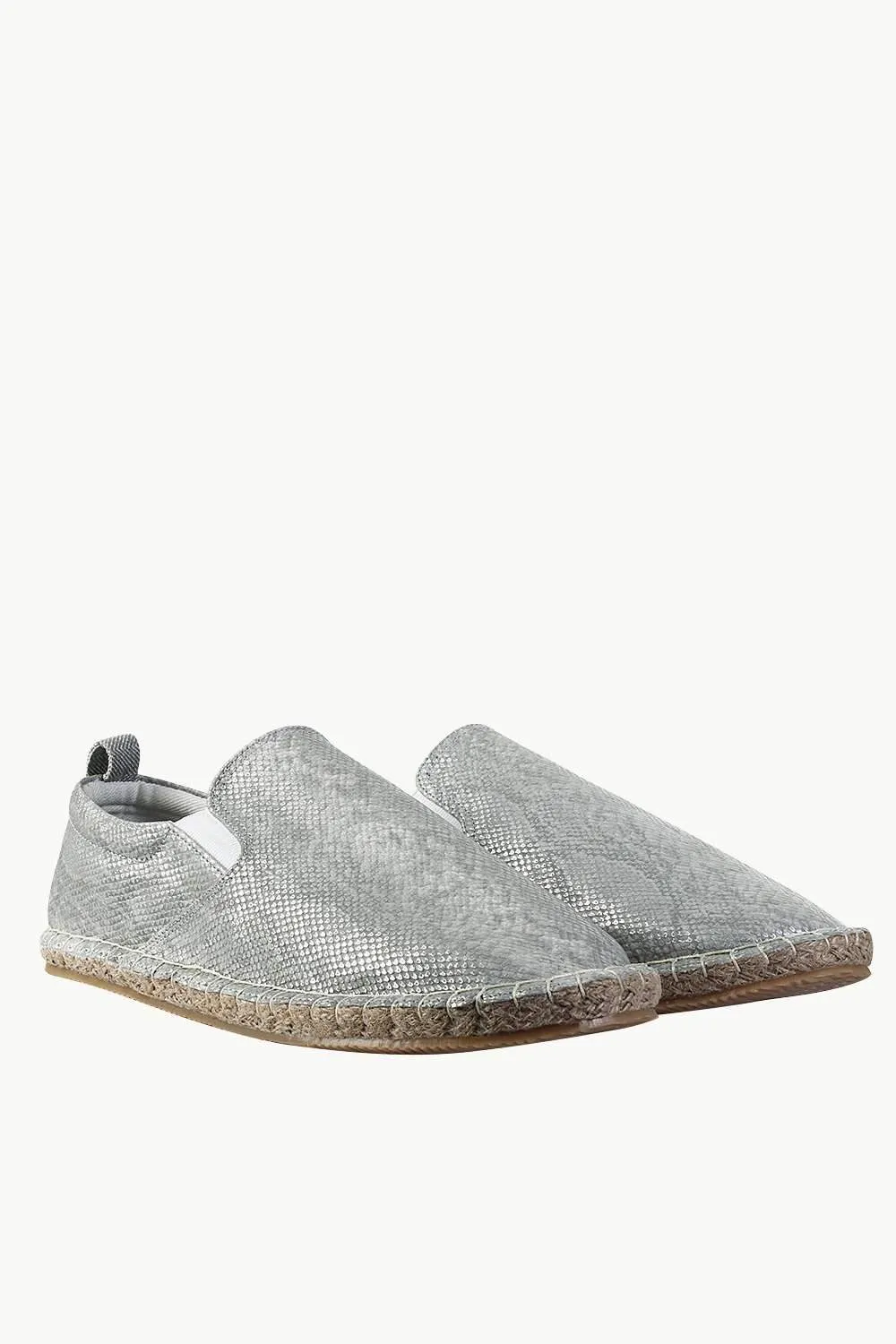 Faux Leather with Side Elastic Espadrilles
