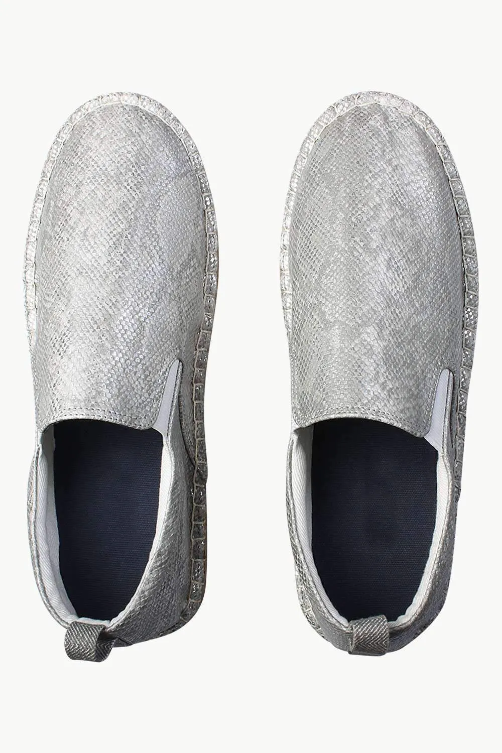 Faux Leather with Side Elastic Espadrilles
