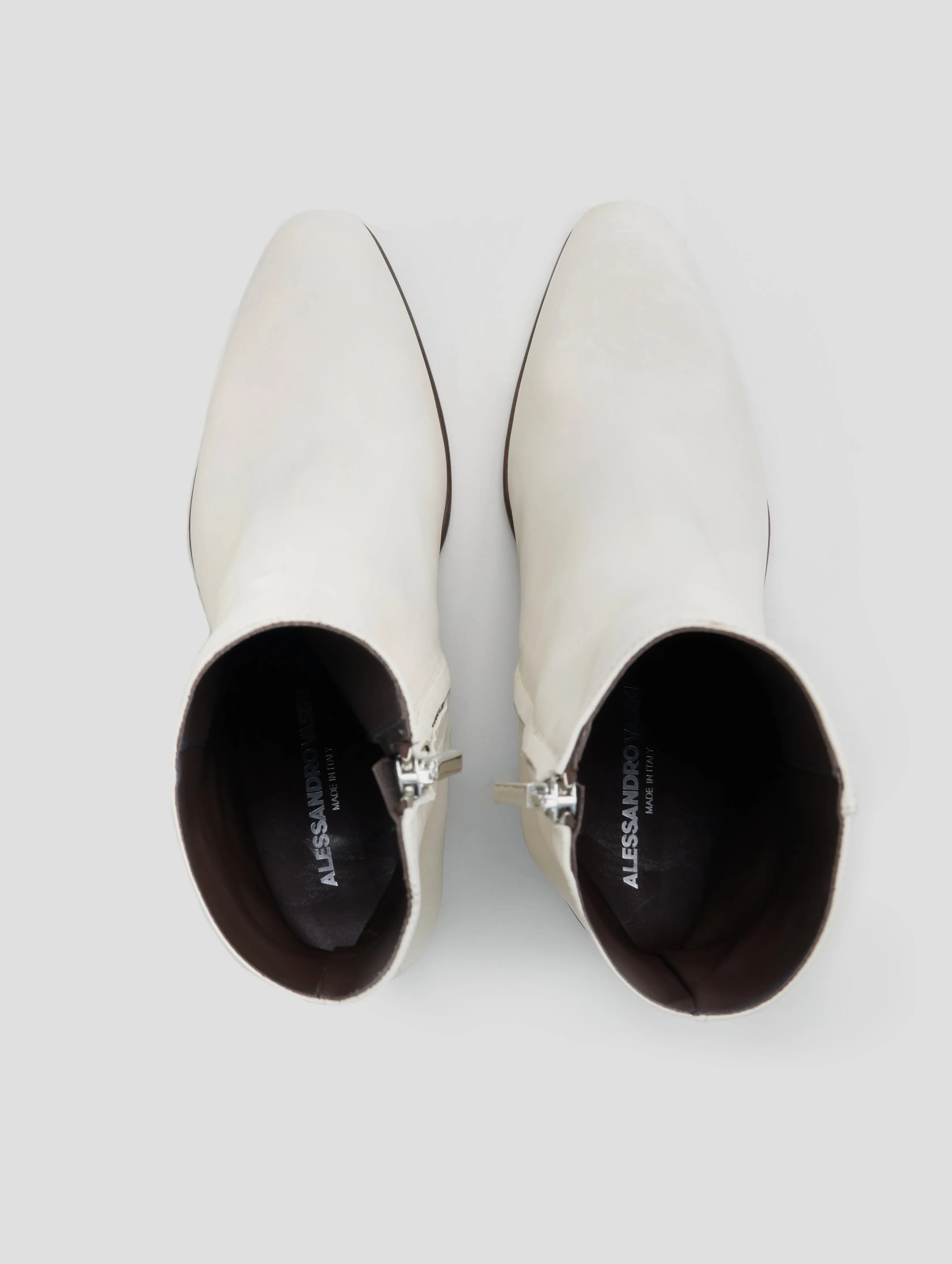 JANIS 80MM ANKLE BOOT IN IVORY CALFSKIN