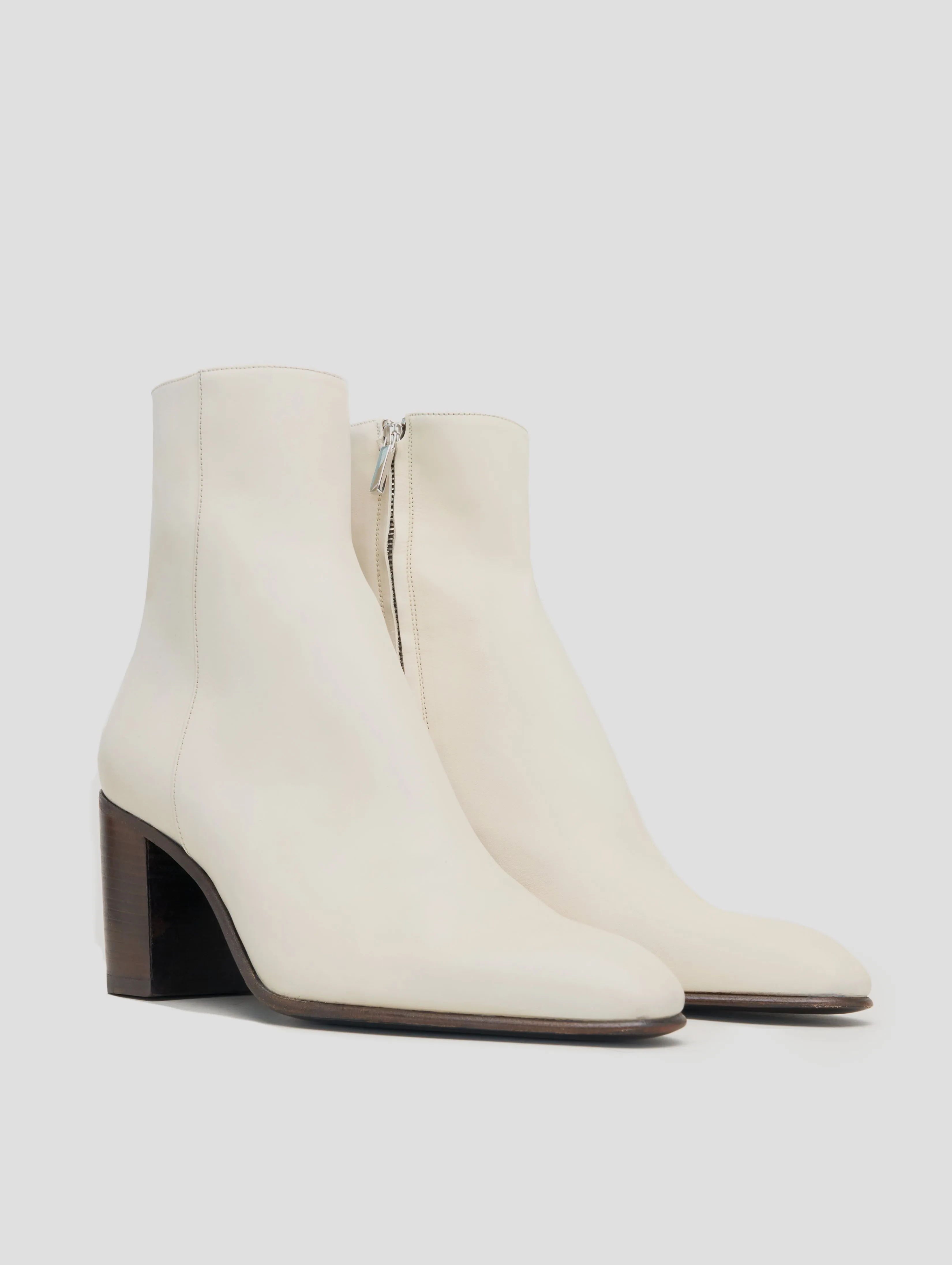 JANIS 80MM ANKLE BOOT IN IVORY CALFSKIN