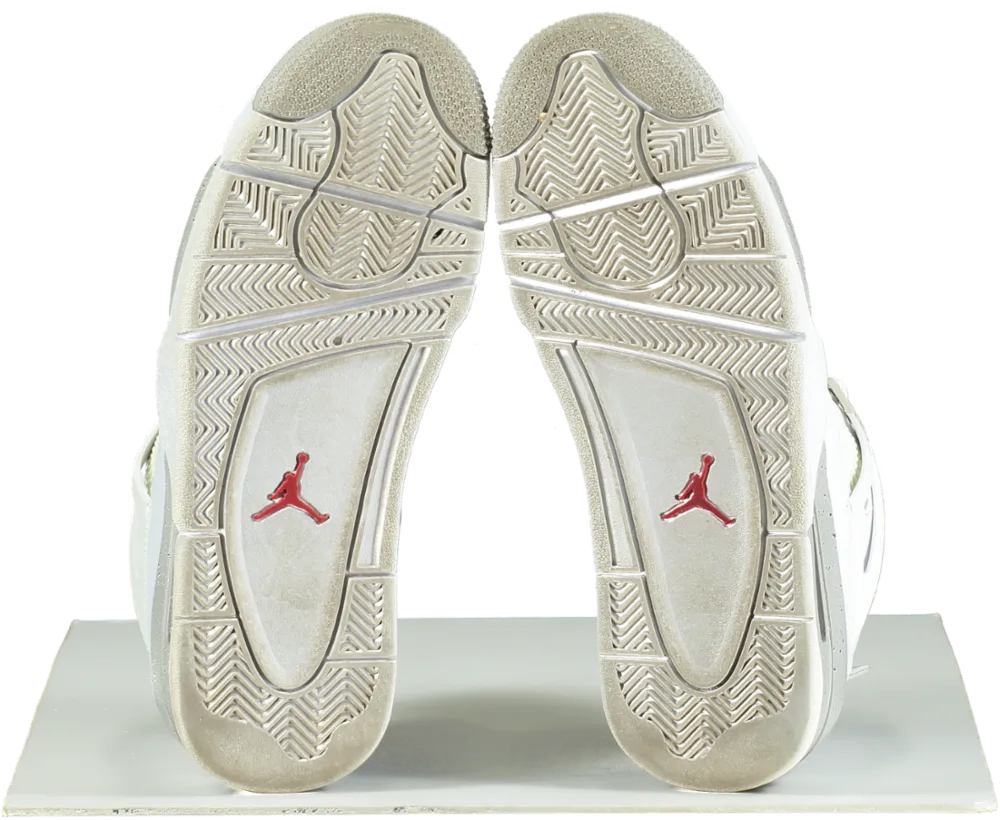 Jordan White Air Jordan 4 Retro Trainers UK 7