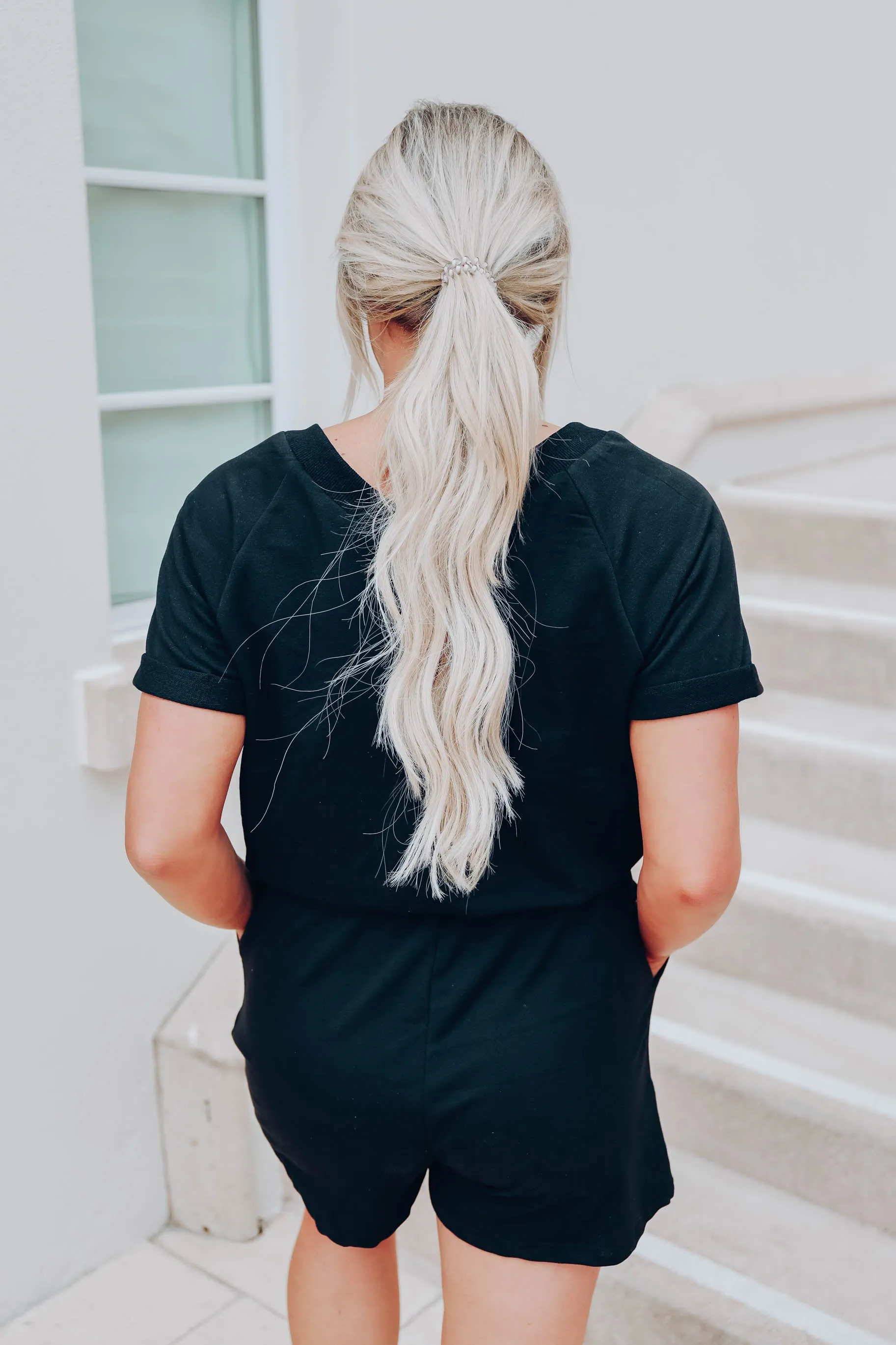 Let's Get Away Romper- Black