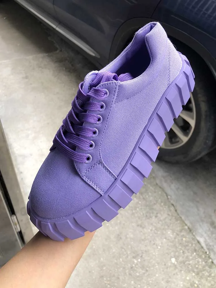Low Platform Canvas Sneakers