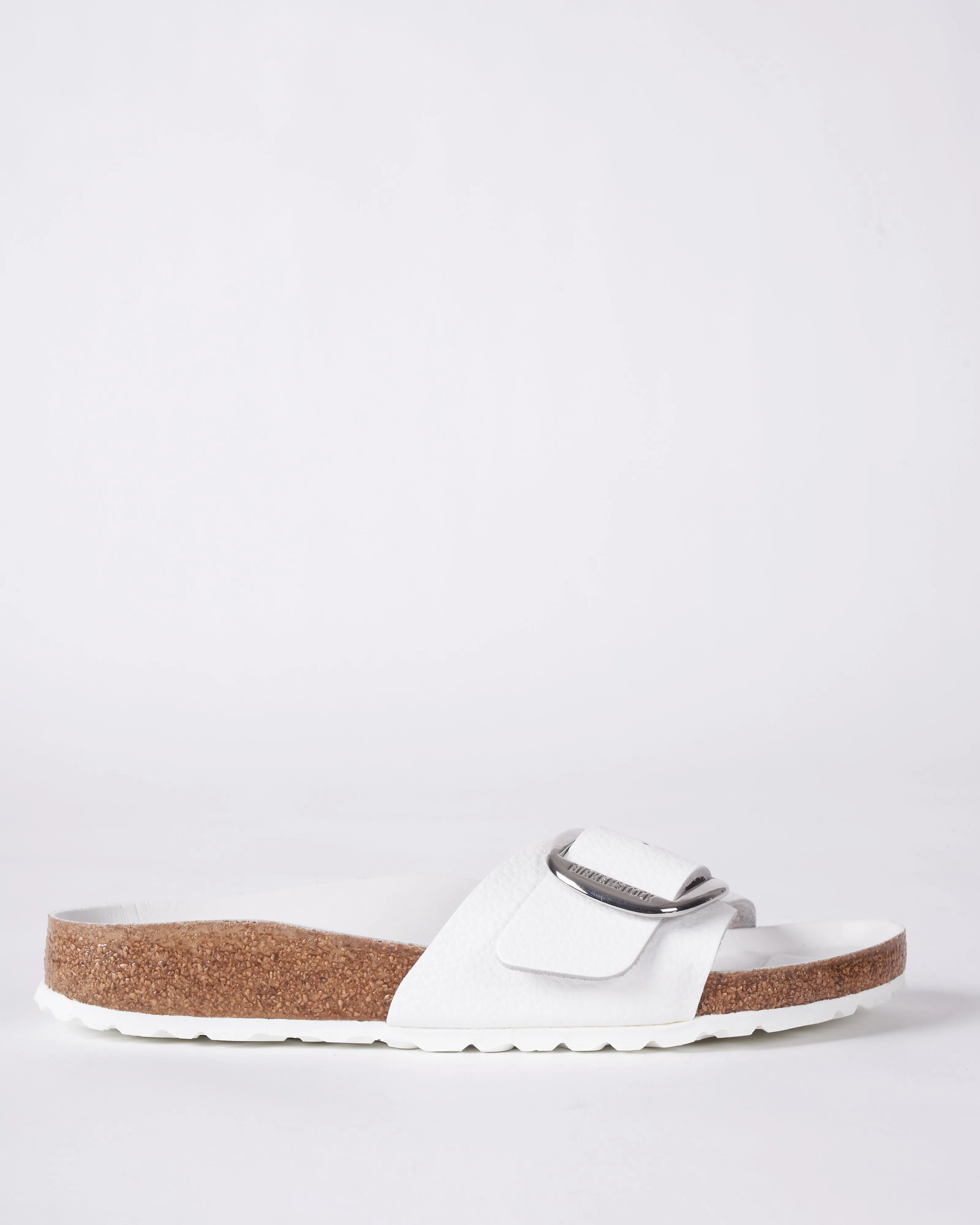 madrid big buckle - white leather
