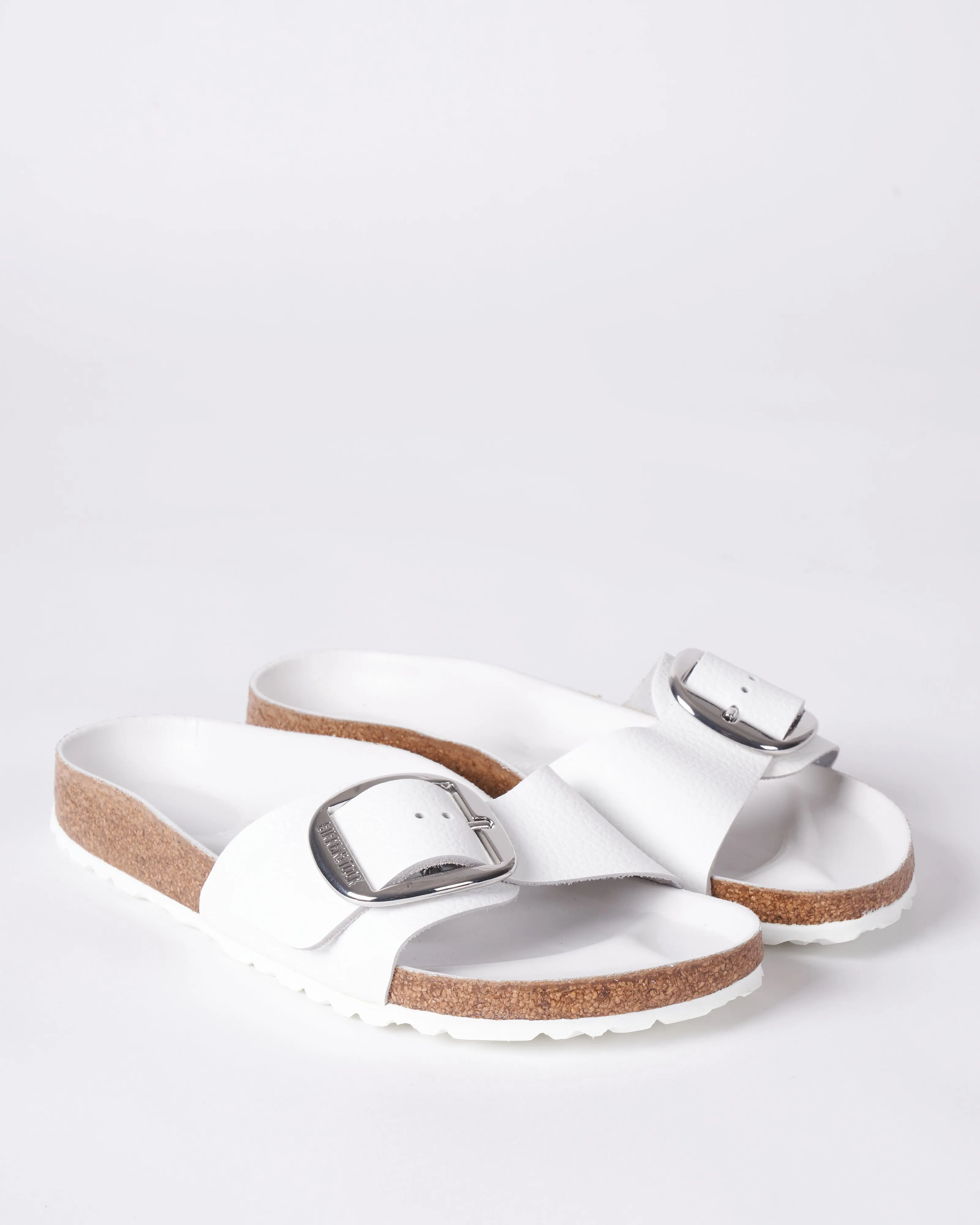 madrid big buckle - white leather