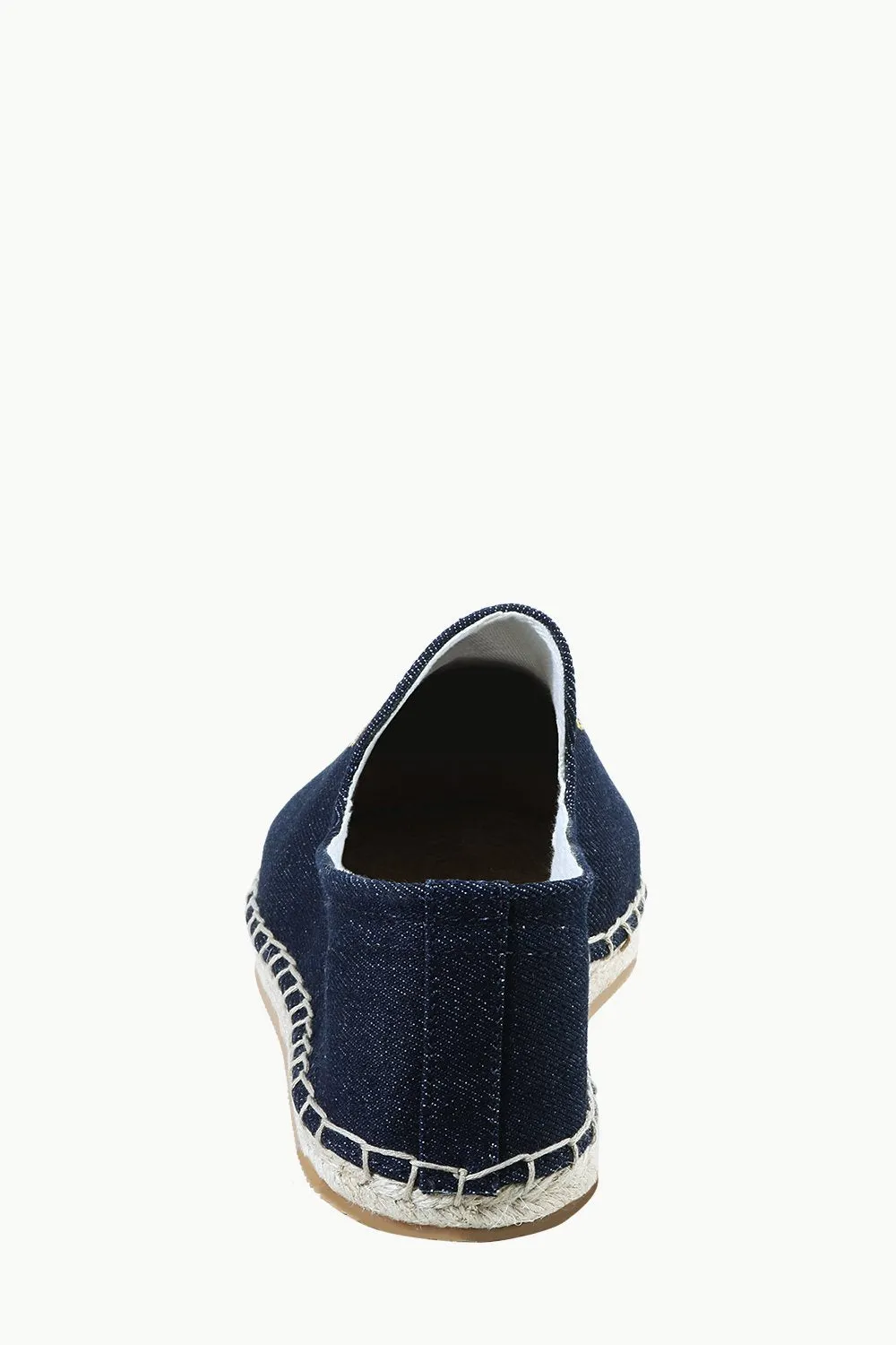 Mens Navy Denim Aztec Embroidered Espadrilles
