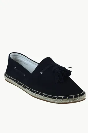 Men's Suede Black Tassel Espadrilles
