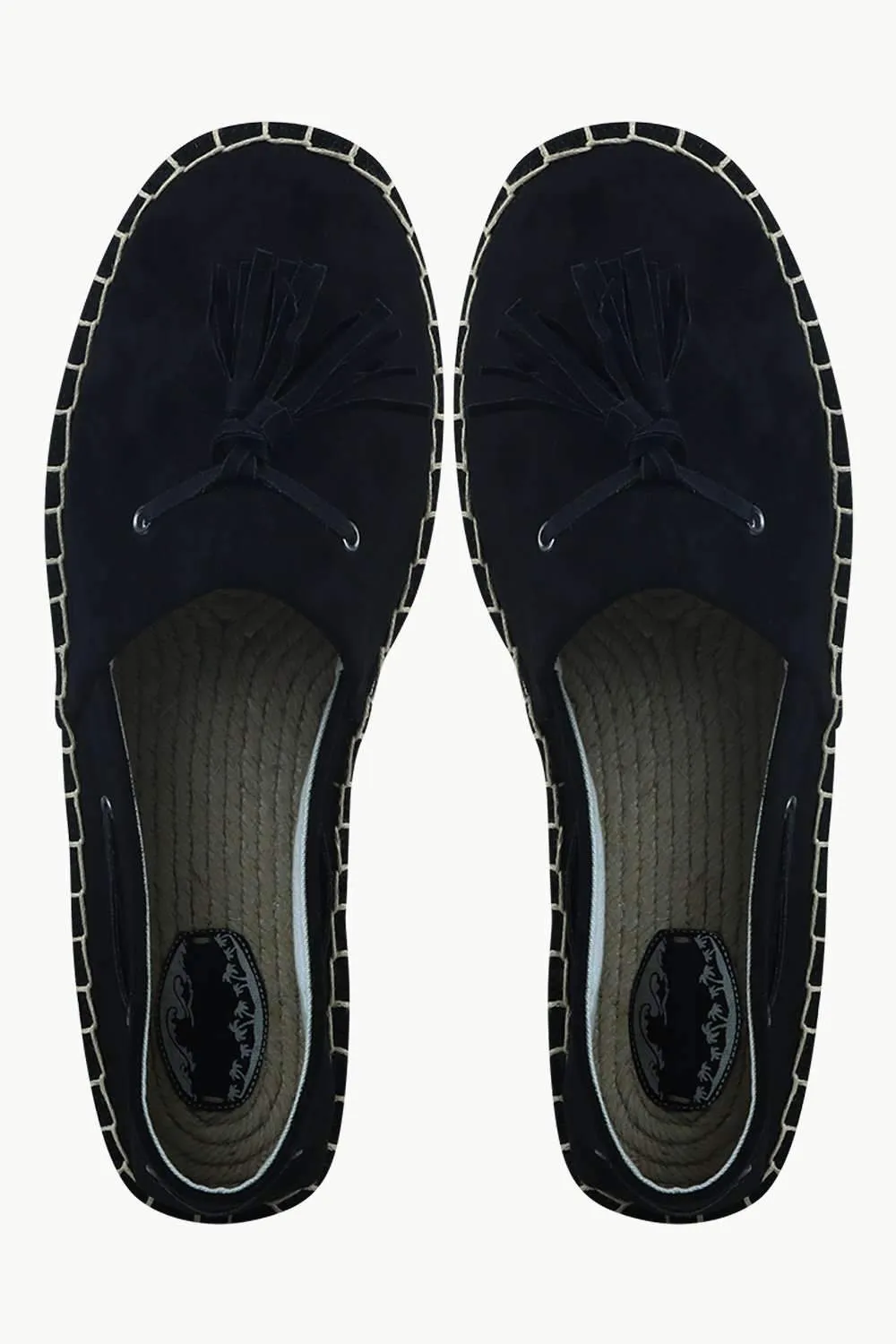 Men's Suede Black Tassel Espadrilles