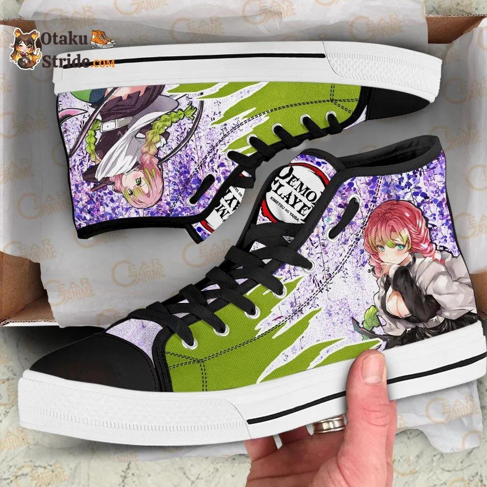 Mitsuri Kanroji High Top Shoes Sneakers Wisteria Style
