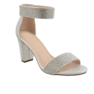 Nicky Silver Rhinestone Block Heel Shoe