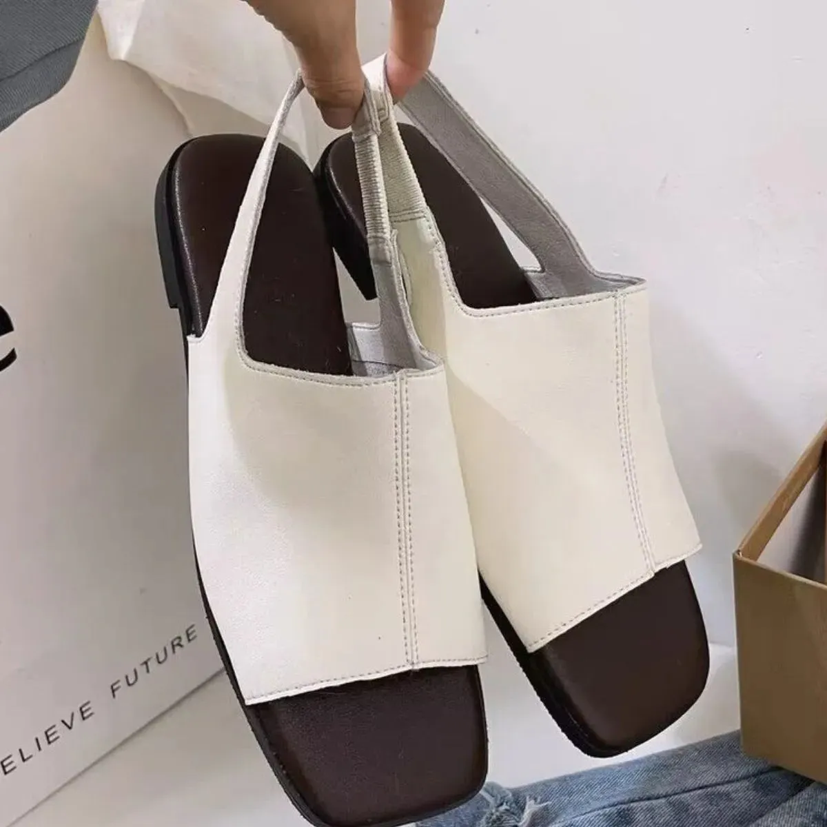 Open Toe Flats Sandals