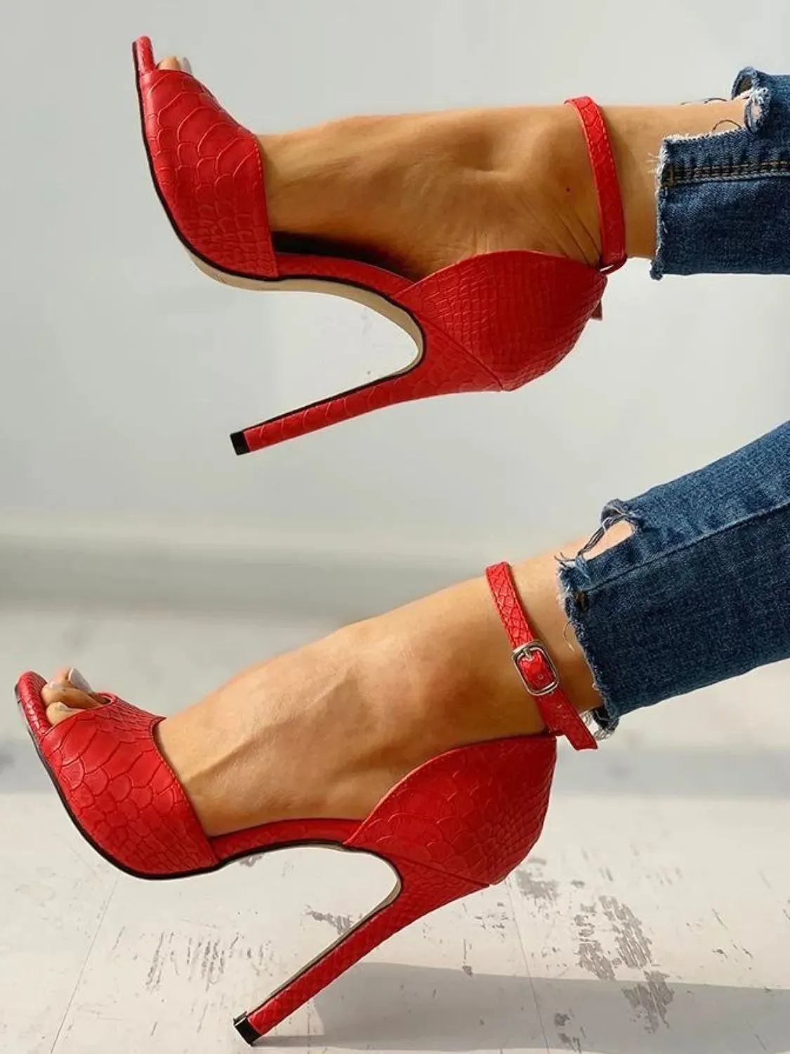 Peep Toe Stiletto Sandals