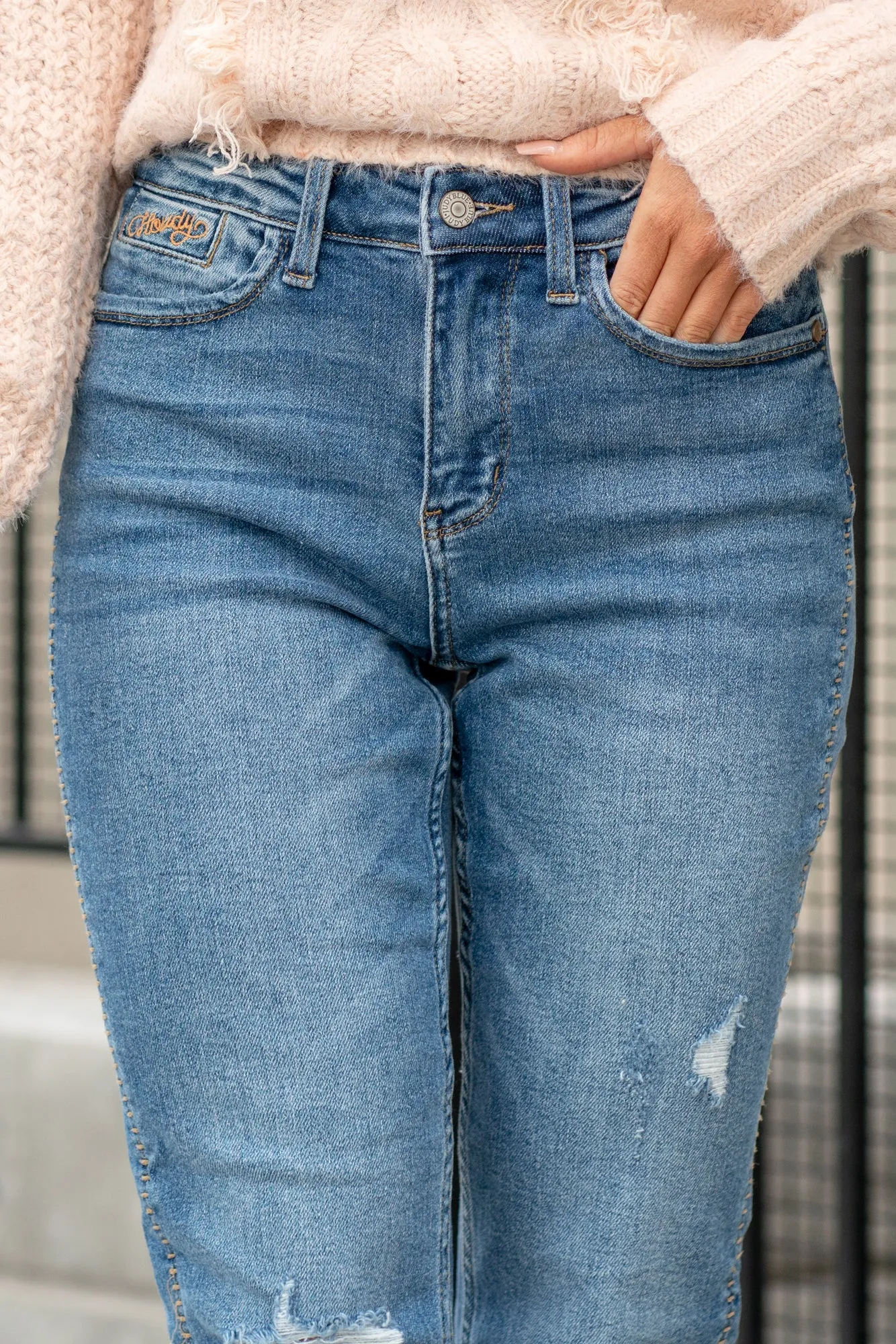 Plus Size Howdy High Waist Boyfriend